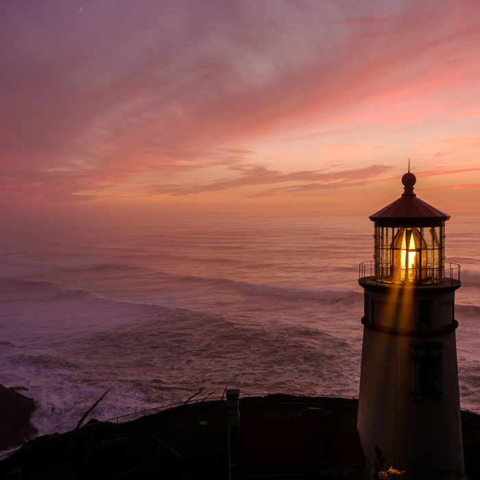 heceta head lighthouse at sunset On Scroll Background Color Change from The Plus Addons for Elementor
