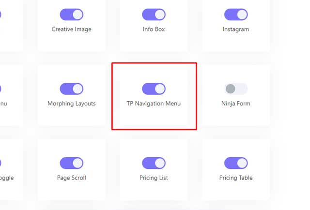 navigation widgets screenshot The Plus Addons for Elementor