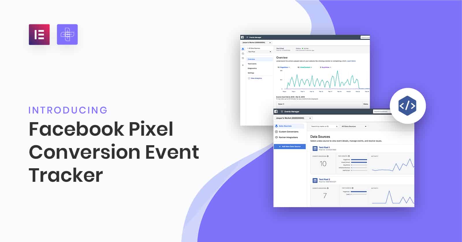 Facebook Pixel Conversion Event Tracker og The Plus Addons for Elementor