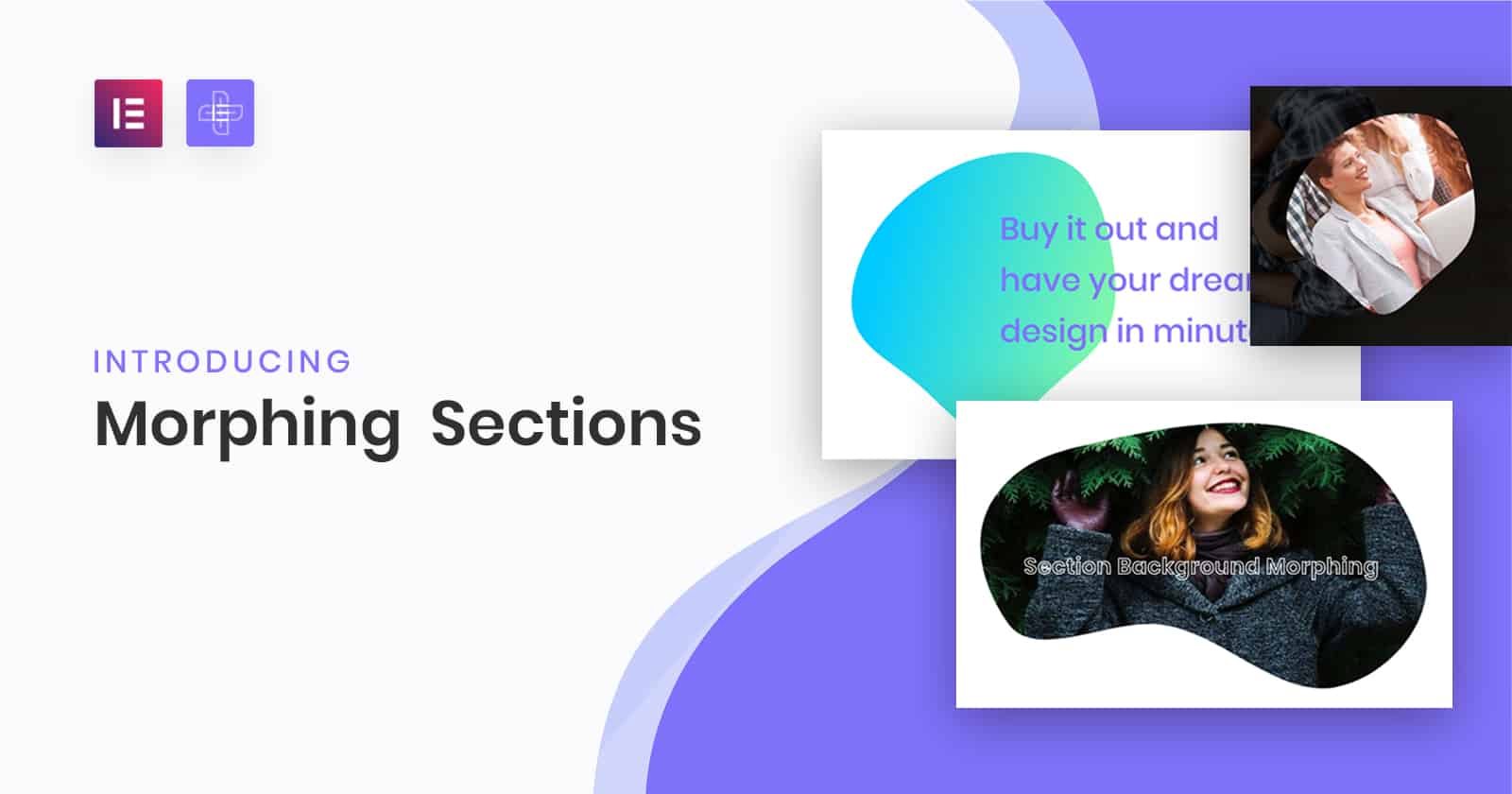 Morphing sections widget for elementor | the plus addons for elementor