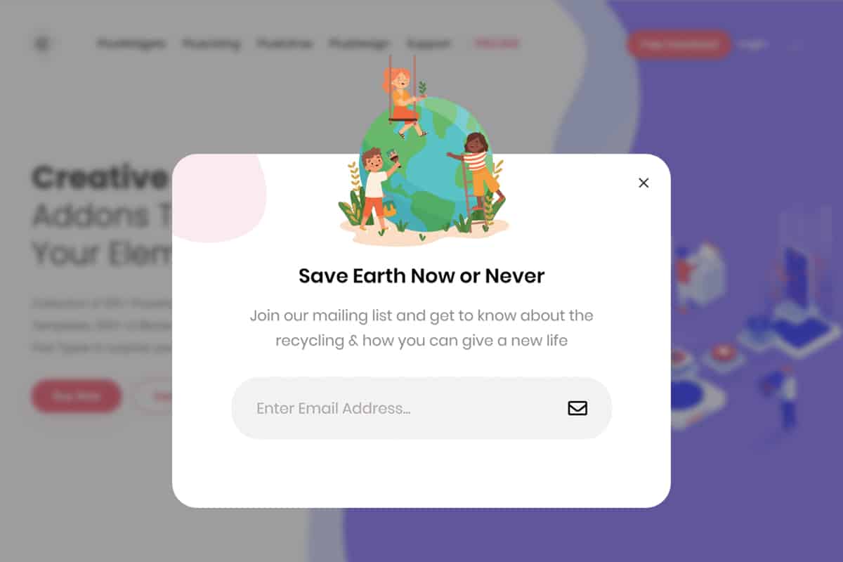 Save Earth Ready Demo 1 from The Plus Addons for Elementor