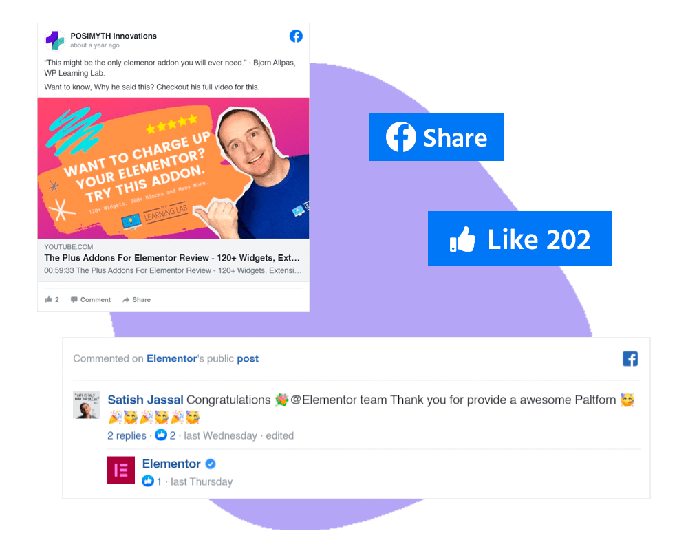 Facebook embed 1 social embed from the plus addons for elementor