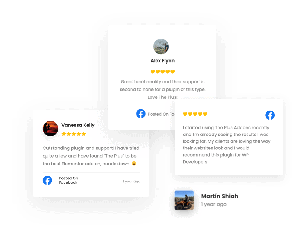 Facebook Reviews from The Plus Addons for Elementor
