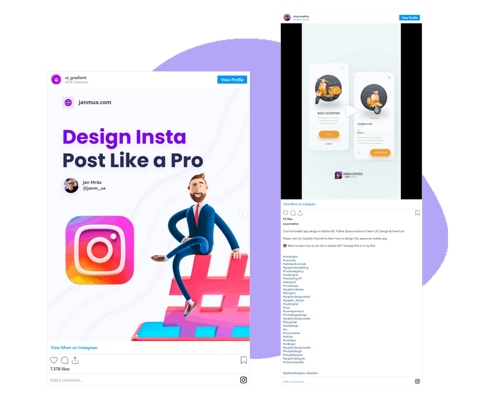 Instagram Embed from The Plus Addons for Elementor