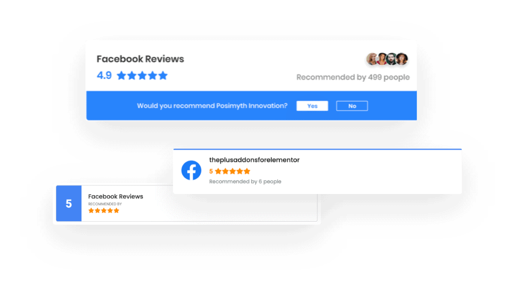 Facebook Review Badges from The Plus Addons for Elementor