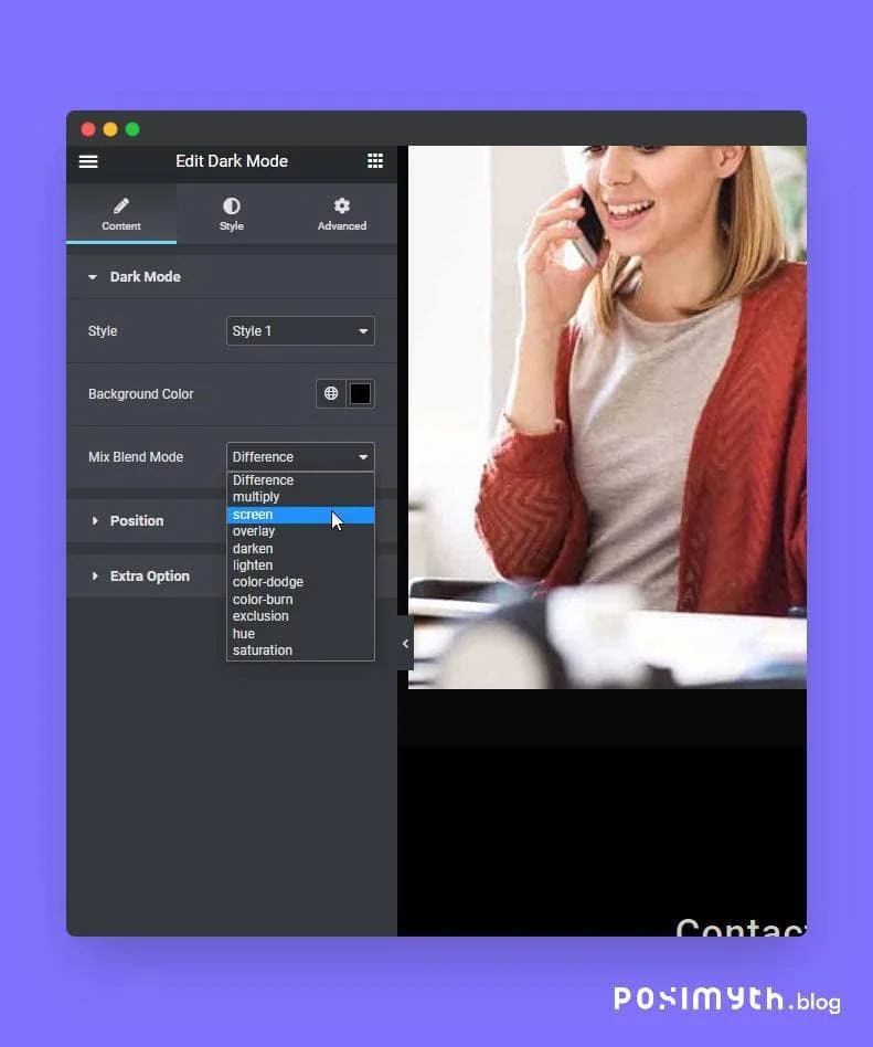Multiple options for dark mode in elementor