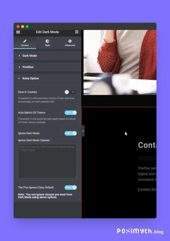 Whitelist clasess and images for dark mode