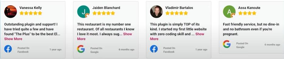 reviews from multiple sources on social reviews widget