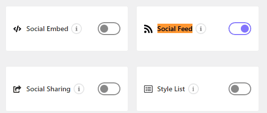 Activate social feed widget
