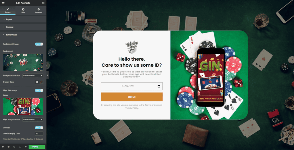 Age verification example