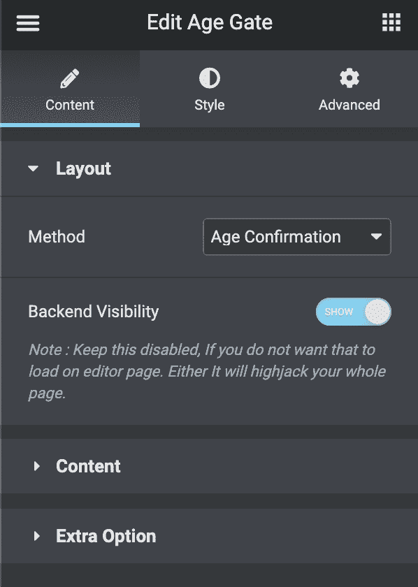 Customize age gate widget how to add age verification in elementor site for free from the plus addons for elementor