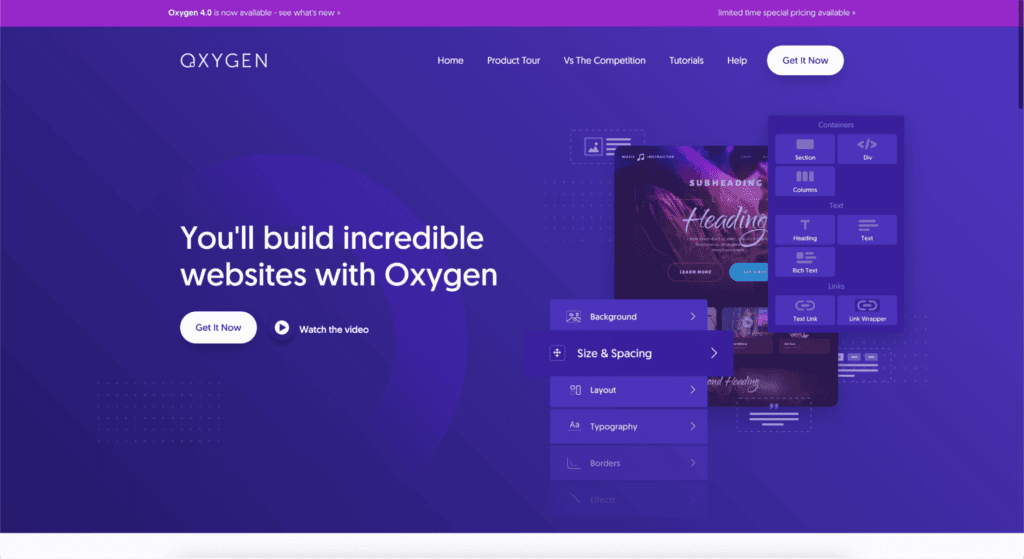 oxygen page builder homepage | The Plus Addons for Elementor Oxygen page builder homepage