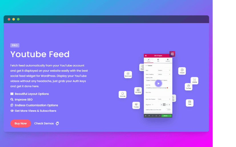 Youtube feed social addon