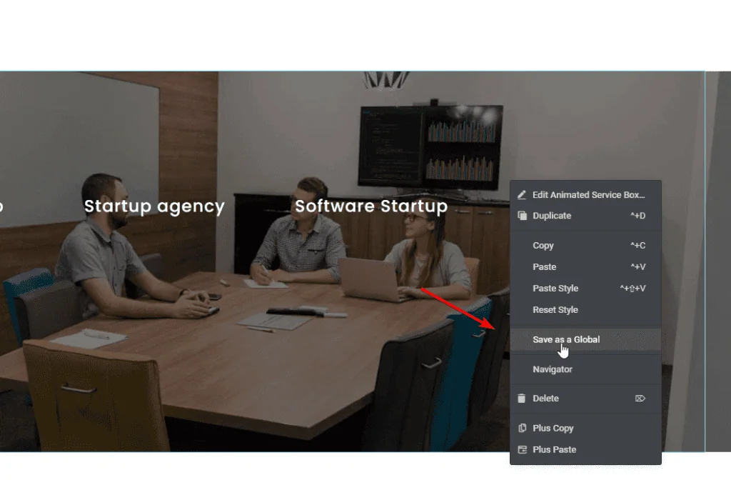Saving elementor widget as global widget