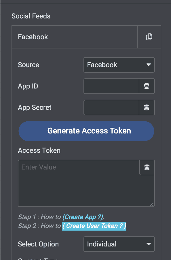 connecting facebook feed with token