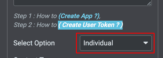 Drop down options instead of individual