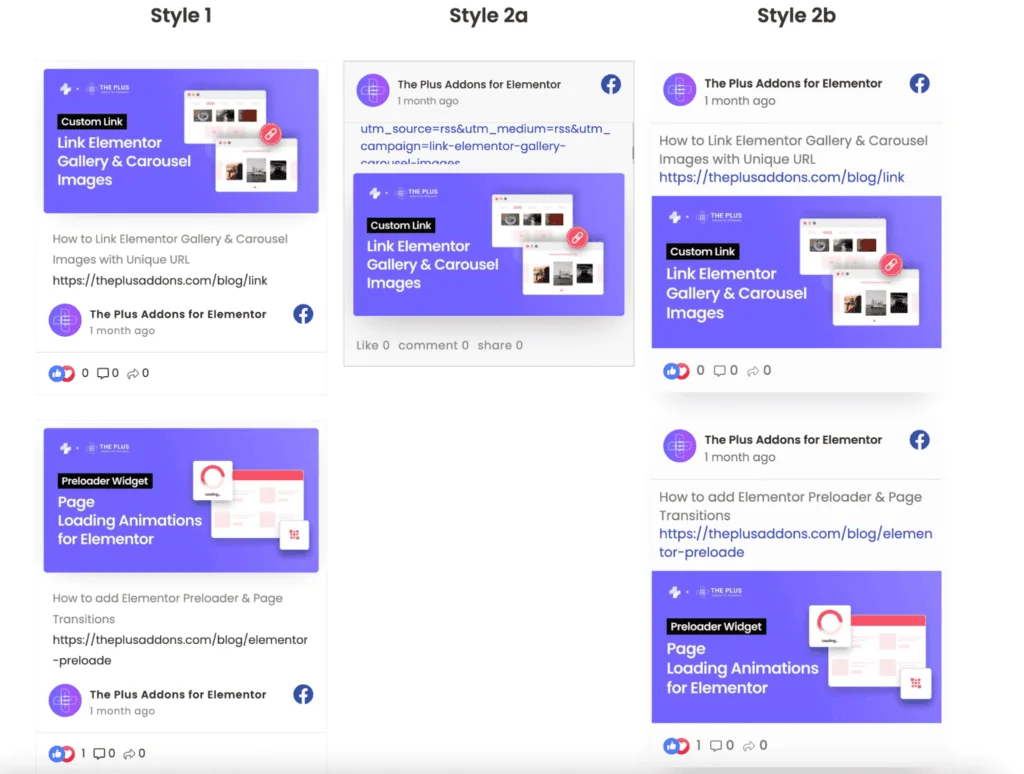 standard style of elementor facebook feed | The Plus Addons for Elementor Standard style of elementor facebook feed