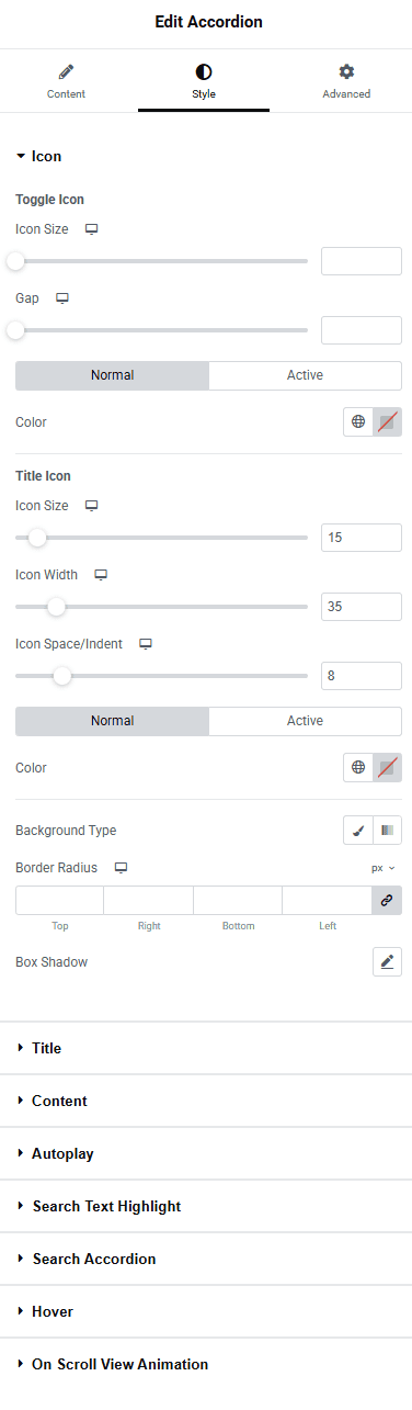 Tpae Accordion Style | The Plus Addons for Elementor Tpae accordion style elementor accordion widget settings overview from the plus addons for elementor