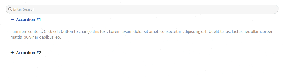 Accordion search demo