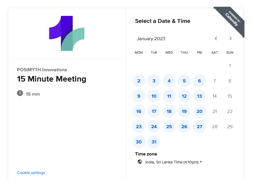 Meeting scheduler calendly preview