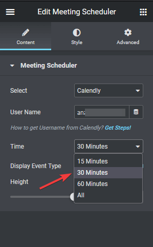 Meeting scheduler calendly time