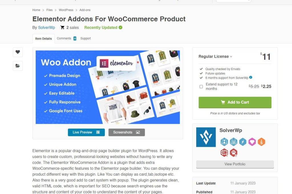 Elementor Addons For WooCommerce Product from The Plus Addons for Elementor
