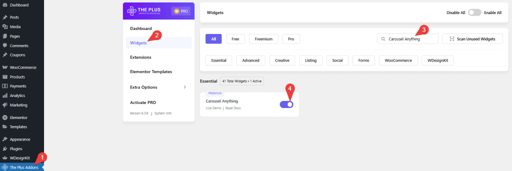 Tpae Carousel Anything Activate | The Plus Addons for Elementor Tpae carousel anything activate carousel anything elementor widget settings overview from the plus addons for elementor