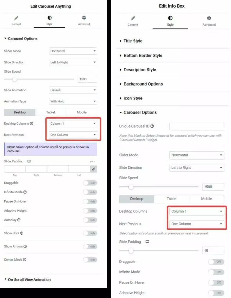 Tpae carousel anything info box columns how to connect an infobox with carousel in elementor? From the plus addons for elementor