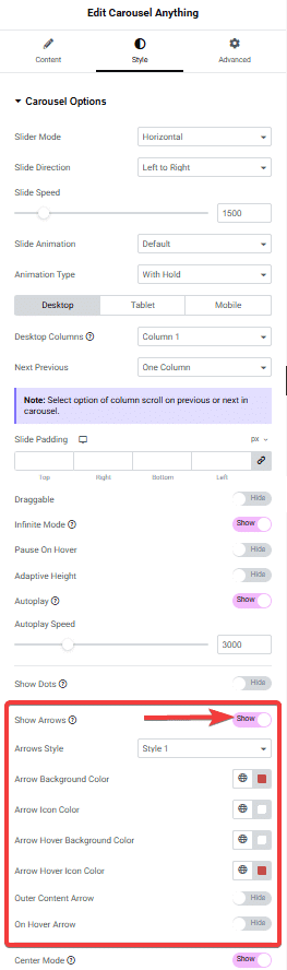 Tpae Carousel Anything Style Show Arrows | The Plus Addons for Elementor Tpae carousel anything style show arrows how to show/hide arrows & dots in the elementor carousel slider? From the plus addons for elementor