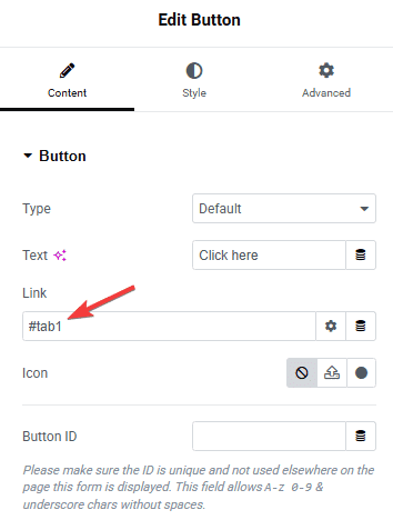 Tpae tabs tours button connection unique id how to set an anchor link to a tab item in elementor? From the plus addons for elementor