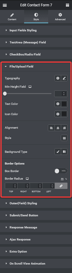 Contact form7 file upload style