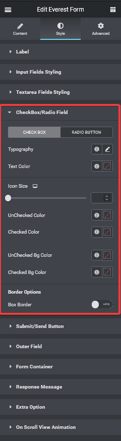 Everest form checkbox styling