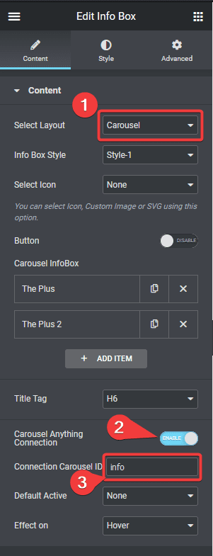 infobox connection carousel id