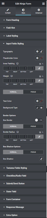 ninja forms input style | The Plus Addons for Elementor Ninja forms input style