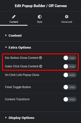 Popup builder esc outer disable new how to make full width menu popup in elementor? From the plus addons for elementor