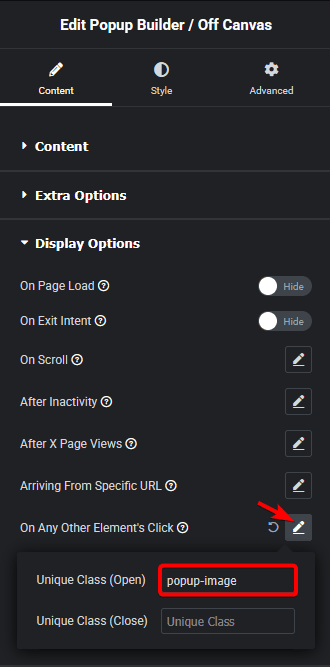 Popup builder open class new how to show elementor popup on link click of other element using selector? From the plus addons for elementor