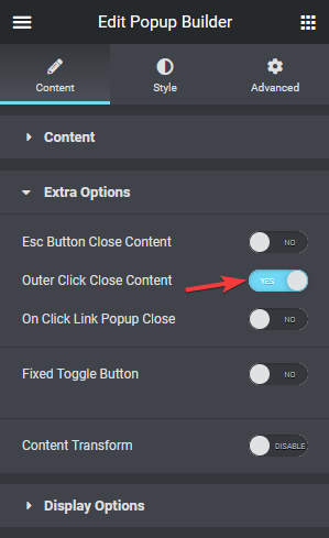 popup builder outer click