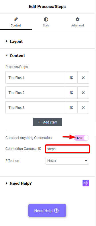 Process steps connection carousel id new how to connect process steps with carousel anything widget in elementor? From the plus addons for elementor