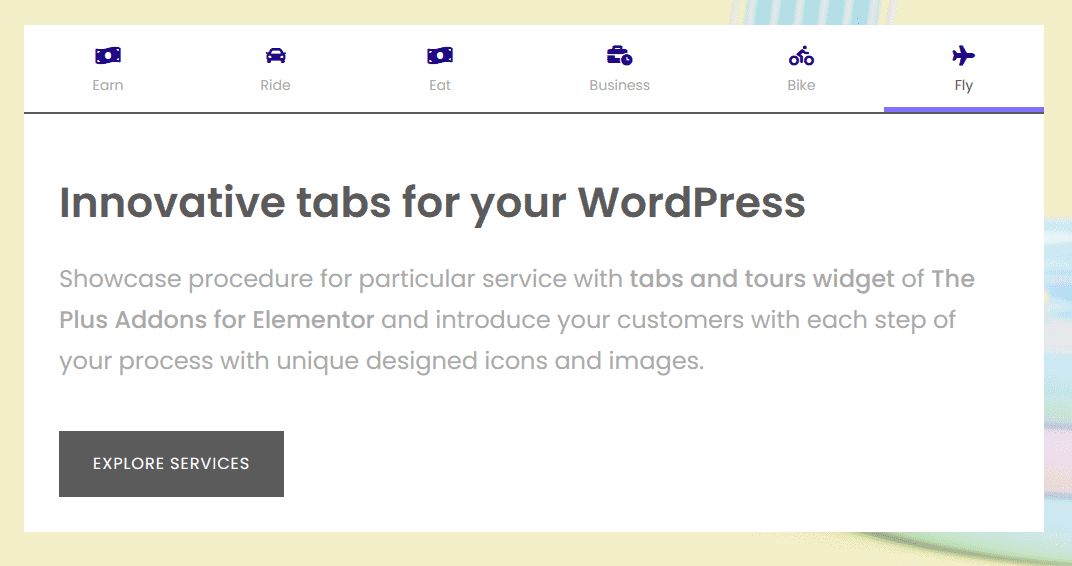 tabs with icon | The Plus Addons for Elementor Tabs with icon