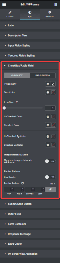 Wpforms checkbox styling