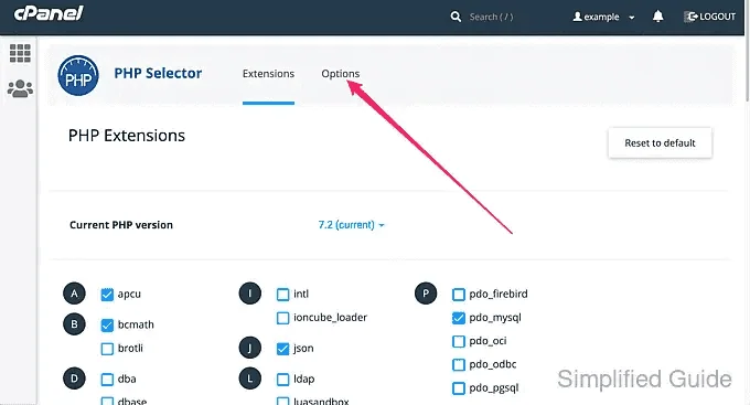 Cpanel php selector extensions