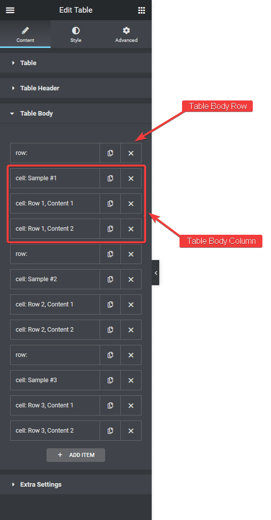 table body stracture | The Plus Addons for Elementor Table body stracture