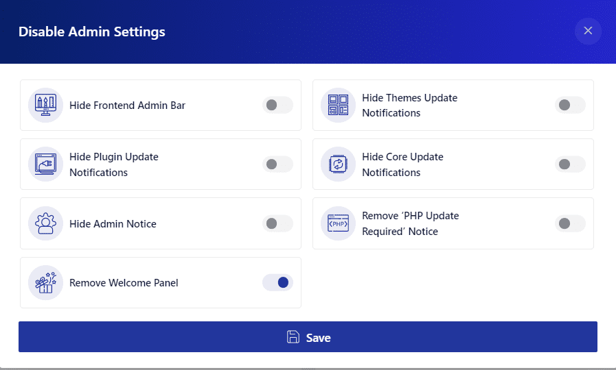 Disable Admin Settings Best Hello Elementor Theme Alternatives from The Plus Addons for Elementor