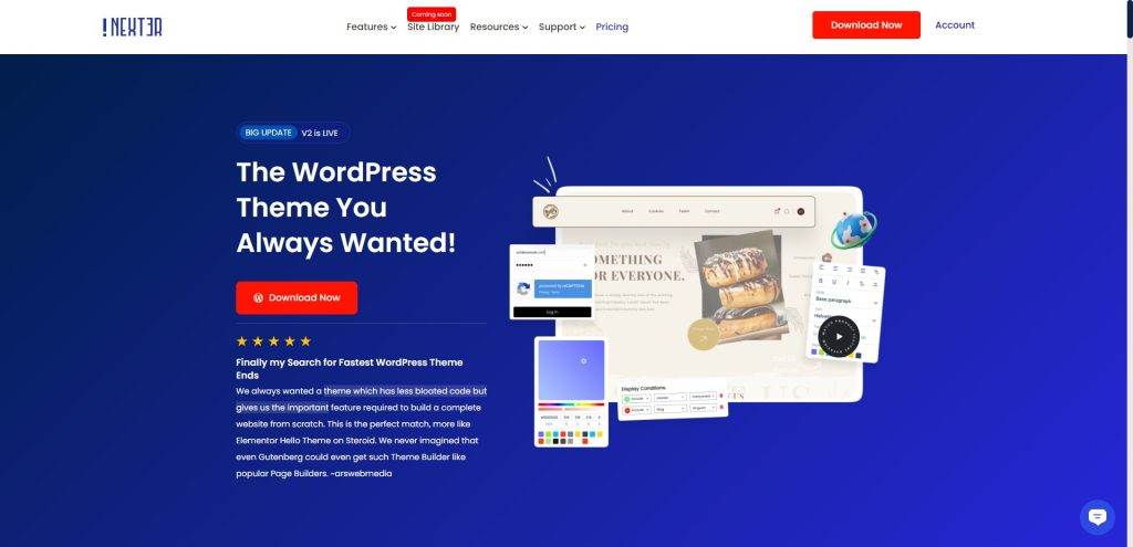 Nexter WordPress Theme Best 5 Free Elementor Themes (with Header & Footer Builder) from The Plus Addons for Elementor