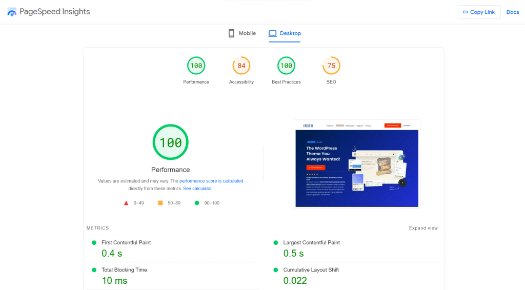 Nexter pagespeed results Best Hello Elementor Theme Alternatives from The Plus Addons for Elementor