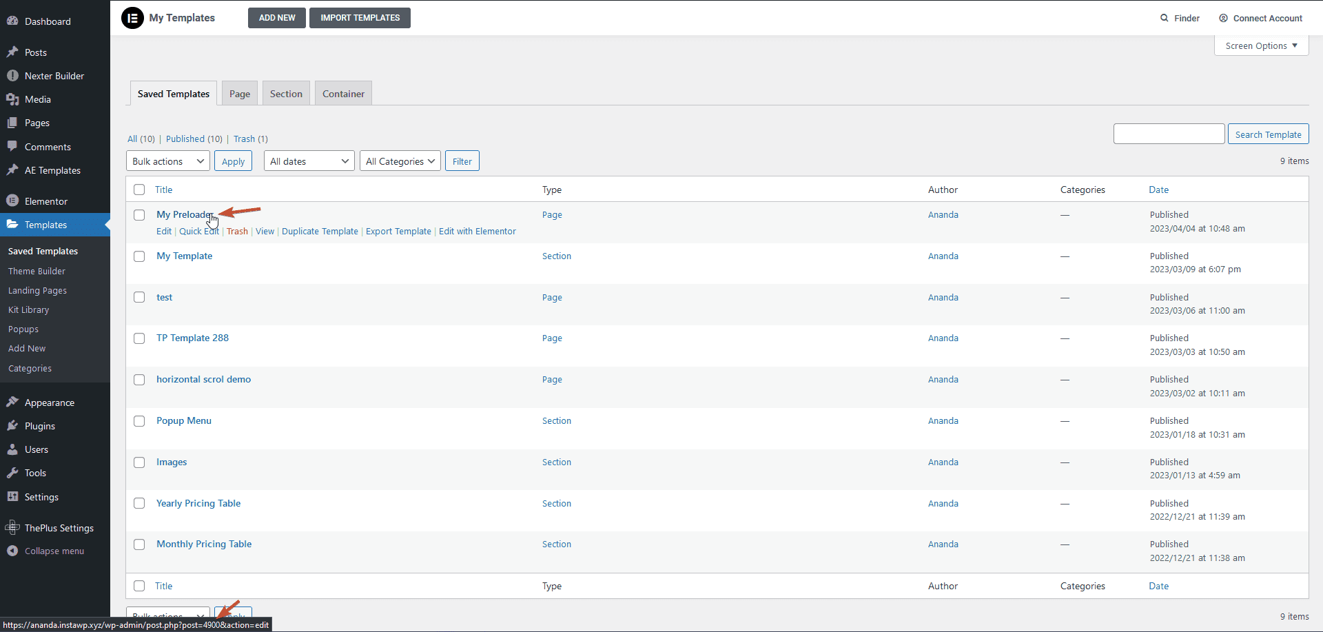 elementor template id | The Plus Addons for Elementor Elementor template id