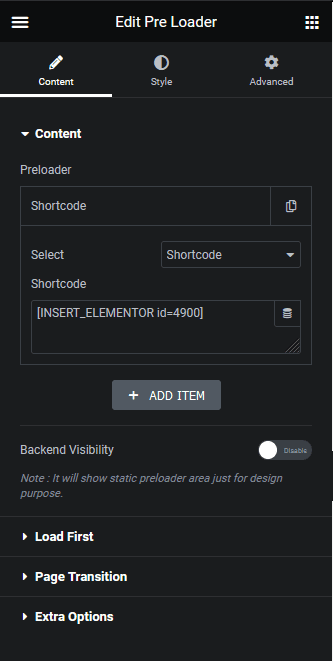 preloader shortcode added