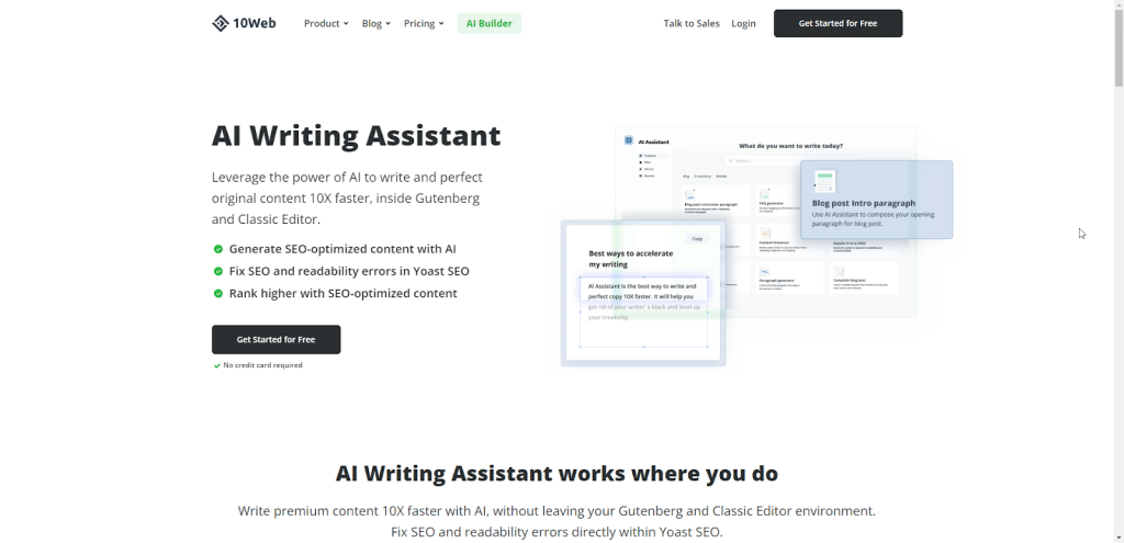 10Web AI Assistant Best 6 WordPress ChatGPT Plugins from The Plus Addons for Elementor