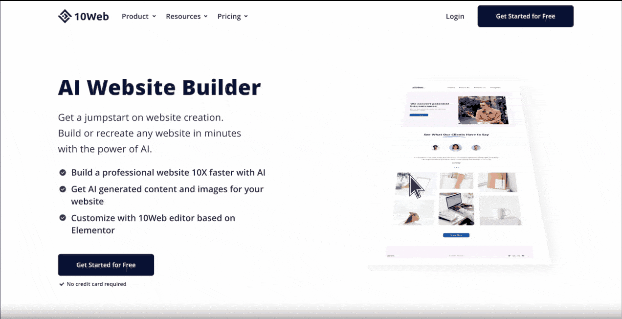 GIF 5 Best AI-Generated Website Builders from The Plus Addons for Elementor