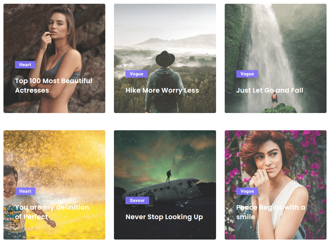 Blog listing grid layout demo